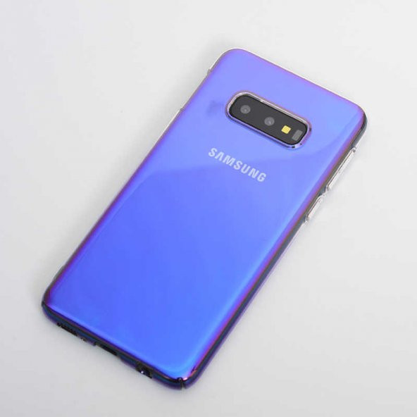 Samsung Galaxy S10E Kılıf Renkli Transparan Kapak - Mavi