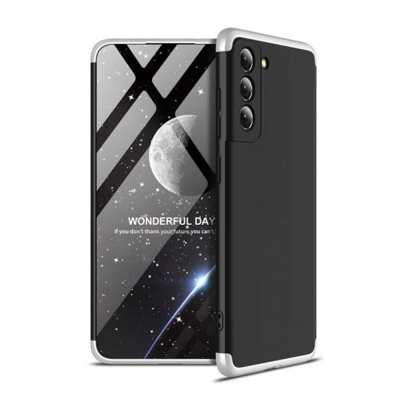 Samsung Galaxy S21 FE Kılıf Ays Kapak - Siyah-Gri