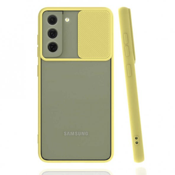 Samsung Galaxy S21 FE Kılıf Lensi Kapak - Sarı