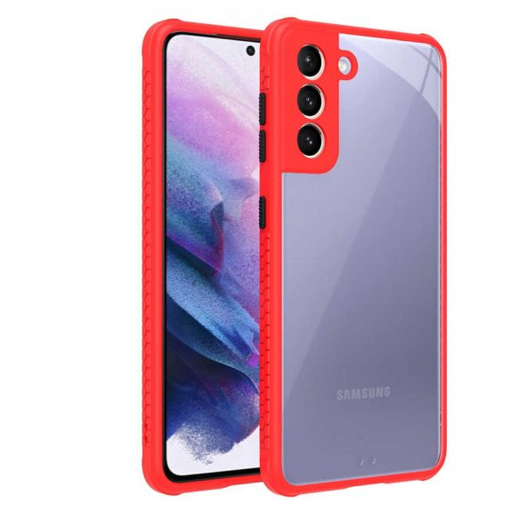 Samsung Galaxy S21 Kılıf ​​Kaff Kapak - Kırmızı