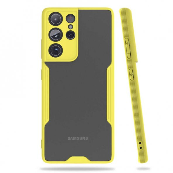 Samsung Galaxy S21 Ultra Kılıf Parfe Kapak - Sarı