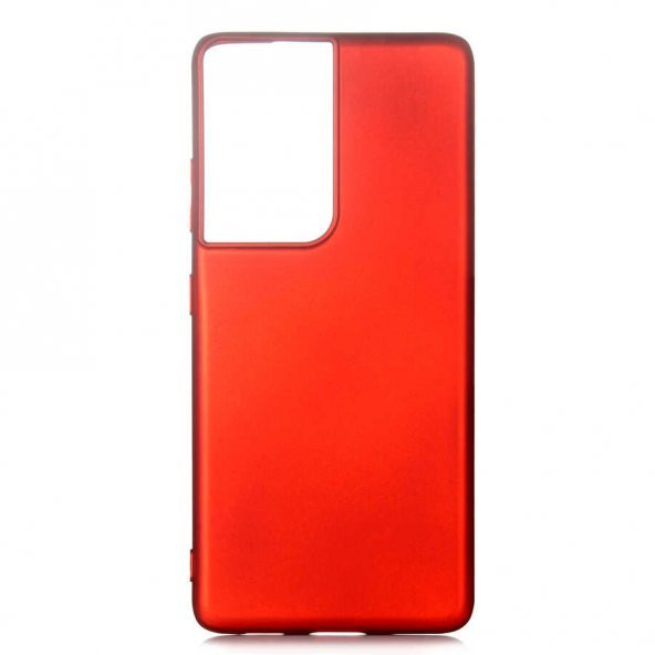 Samsung Galaxy S21 Ultra Kılıf Premier Silikon Kapak - Kırmızı