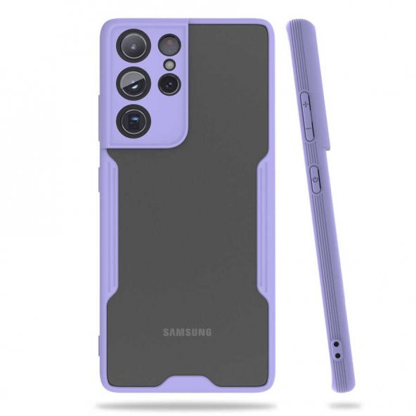 Samsung Galaxy S21 Ultra Kılıf Parfe Kapak - Mor