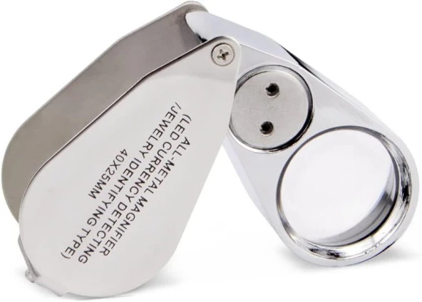 Generic 40X 25mm All Metal Magnifier Jeweller LED UV Lens Jewelery Loupe Magnifier - 2