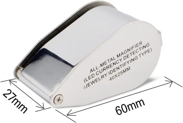 Generic 40X 25mm All Metal Magnifier Jeweller LED UV Lens Jewelery Loupe Magnifier - 4