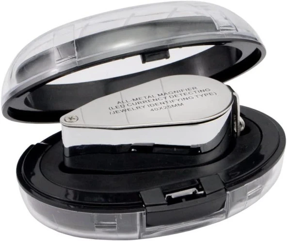 Generic 40X 25mm All Metal Magnifier Jeweller LED UV Lens Jewelery Loupe Magnifier - 6