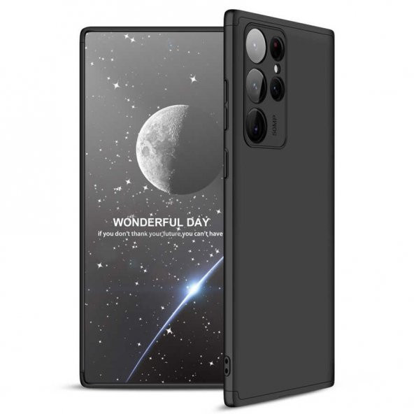 Samsung Galaxy S22 Ultra Kılıf Ays Kapak - Siyah