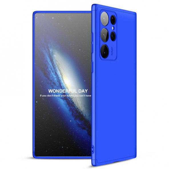 Samsung Galaxy S22 Ultra Kılıf Ays Kapak - Mavi