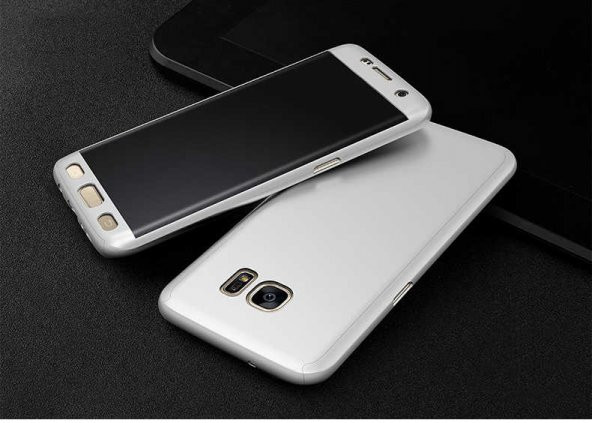 Samsung Galaxy S8 Kılıf 360 3 Parçalı Rubber Kapak - Gri