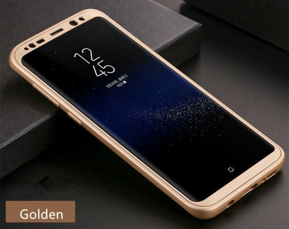 Samsung Galaxy S8 Kılıf 360 Silikon Kılıf - Gold