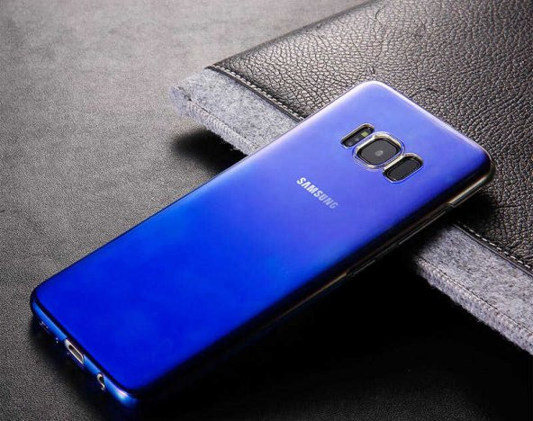 Samsung Galaxy S8 Kılıf Renkli Transparan Kapak - Mor