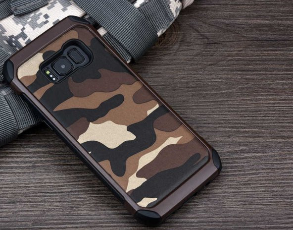 Samsung Galaxy S8 Plus Kılıf Army Silikon Kapak - Kahverengi