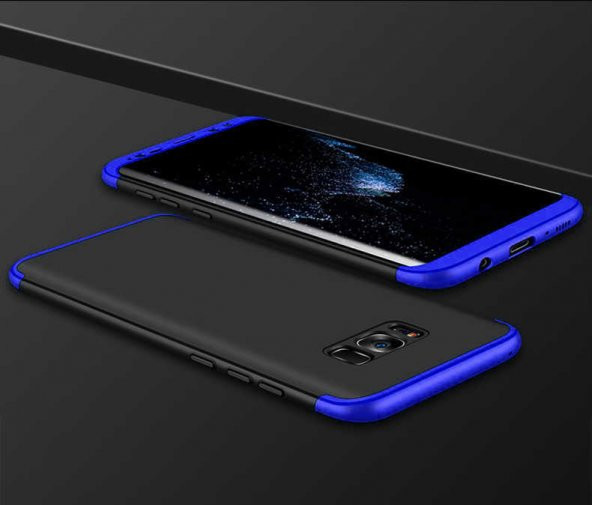 Samsung Galaxy S8 Plus Kılıf Ays Kapak - Siyah-Mavi