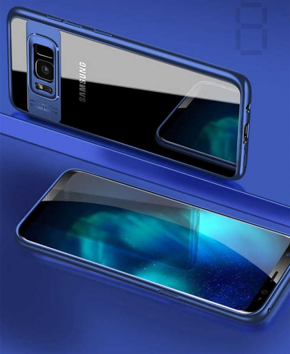 Samsung Galaxy S8 Plus Kılıf Buttom Kapak - Mavi