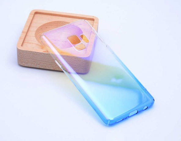Samsung Galaxy S9 Kılıf Renkli Transparan Kapak - Mavi