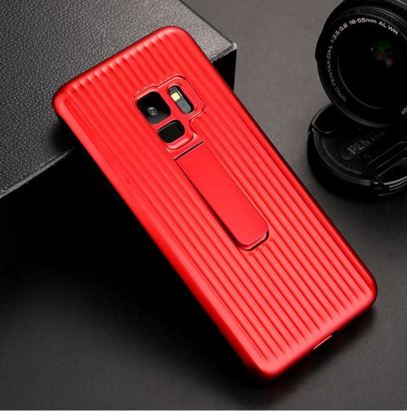 Samsung Galaxy S9 Kılıf Wave Standlı Mıknatıslı Kapak - Kırmızı