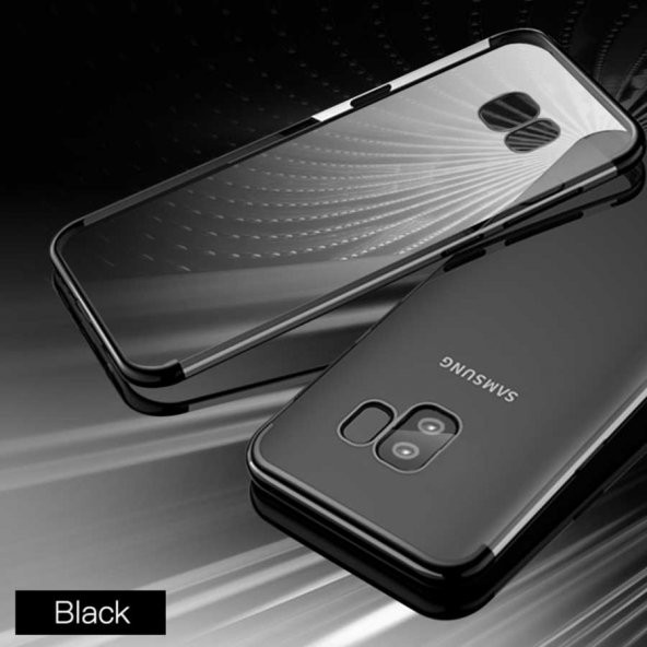 Samsung Galaxy S9 Plus Kılıf Dört Köşeli Lazer Silikon Kapak - Siyah