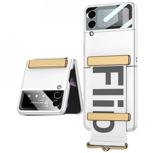 Samsung Galaxy Z Flip 3 Kılıf Flio Kıpta Kapak - Gümüş