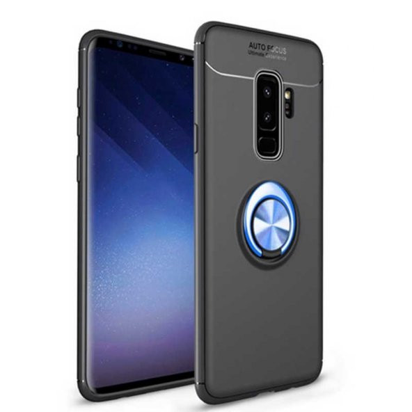 Samsung Galaxy S9 Plus Kılıf Ravel Silikon Kapak - Siyah-Mavi