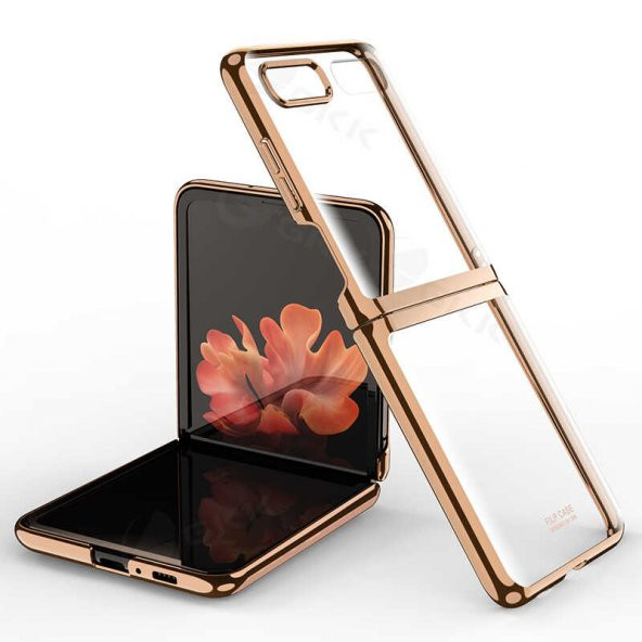 Samsung Galaxy Z Flip Kılıf Kıpta Kapak - Gold