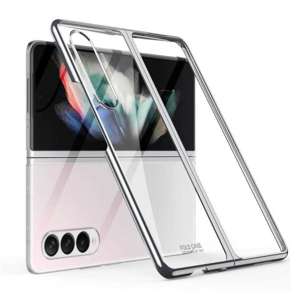 Samsung Galaxy Z Fold 3 Kılıf Kıpta Kapak - Gümüş