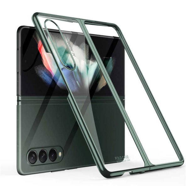 Samsung Galaxy Z Fold 3 Kılıf Kıpta Kapak - Koyu Yeşil