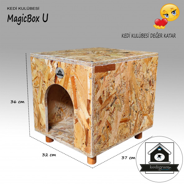 Kedi Evi - Kedi Kulübesi Magıcbox U Natural - DEMONTE Ürün