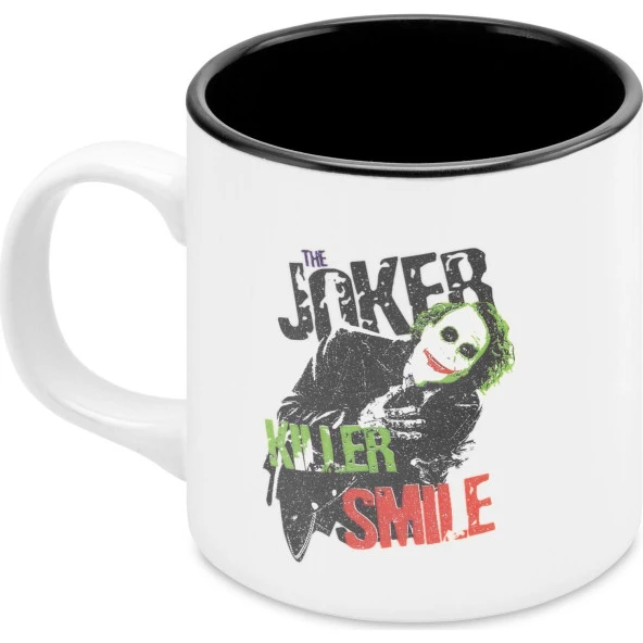 Mabbels Kupa Joker Mug Dış Beyaz İç Siyah Mug Kupa Bardak