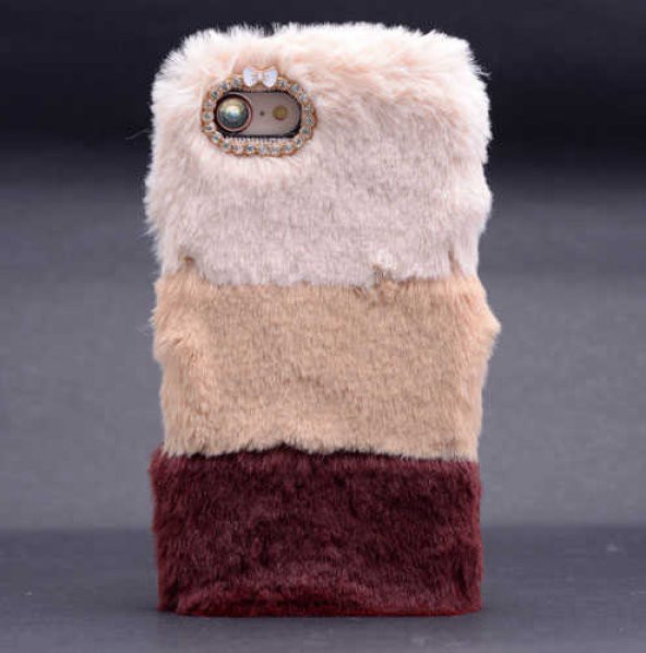 Apple iPhone 6 Plus Kılıf Zore Kulaklı Peluş Kapak - 3