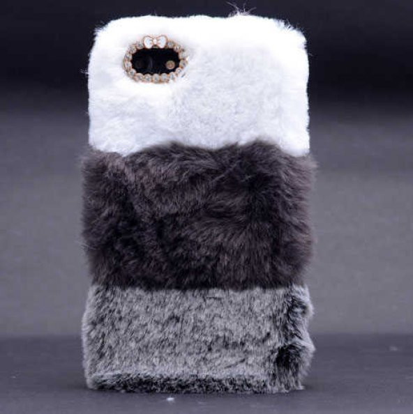 Apple iPhone 6 Plus Kılıf Zore Kulaklı Peluş Kapak - 4