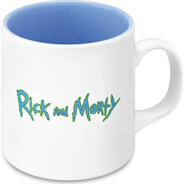 Mabbels Kupa Rick And Morty Mug Dış Beyaz İç Mavi Mug Kupa Bardağı - 2