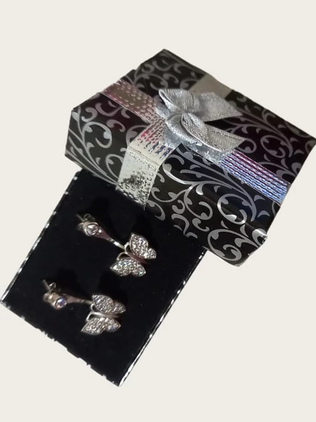 Gümüş Kelebek Küpe - Gümüş Renk - Tek Ebat - 2