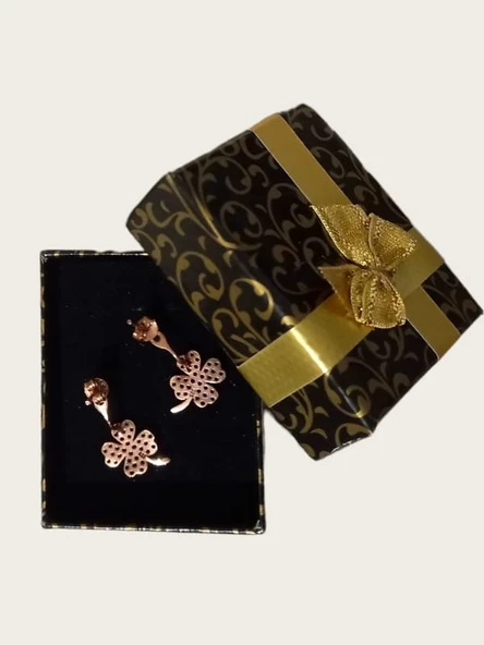 Yonca Gümüş Küpe - Siyah Renk - Tek Ebat - 3