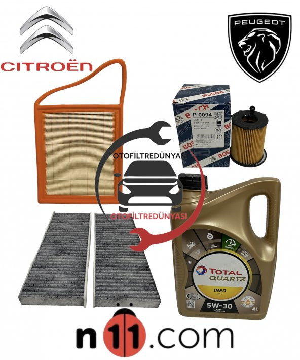Citroen C-Elysee Peugeot 301 1.6 Hdi Filtre Bakım Seti 333302507