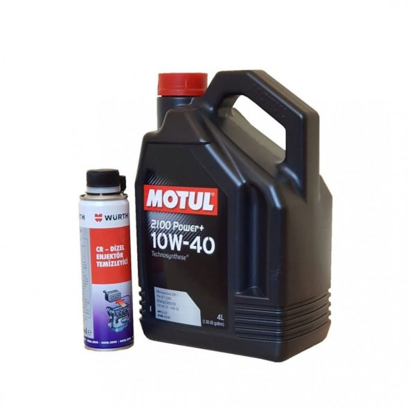 Motul 2100 Power+ 10W-40 Motor Yağı 4 L + Würth CR - Dizel Enjektör Temizleyici 300 ML