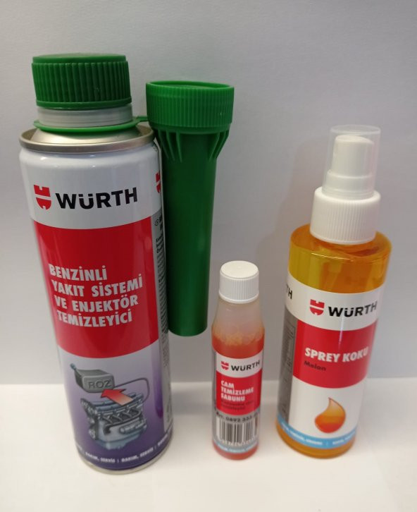 Wurth Benzin Katkısı + Araç Kokusu + Cam Suyu Sabunu Set