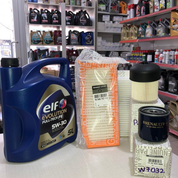 Renault Clio 4 1.5 Dci Filtre Bakım Seti+Elf 5W30 2012-2019