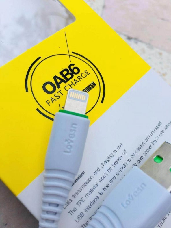 Lovesn OAB9 Kırılmaya Dayanıklı Iphone Şarj Kablosu 1 Metre - 3