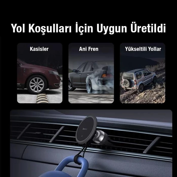 Baseus Universal Ultra Güçlü Mıknatıslı Air Vent Havalandırma Tipli Araç İçi Telefon Tutucu - 9