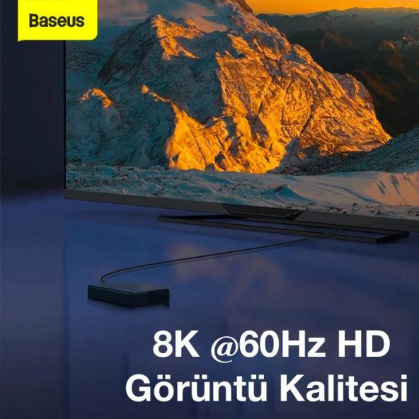 Baseus 1.5 Metre 2.1V HDMI 60hz 8K HDMI to HDMI Kablo Görüntü Aktarım Kablosu - 5