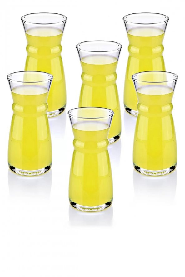 6 lı Cam Karaf Bardak 300 ml Sıcak Soğuk Cam Meşrubat Bardağı Süt Bardağı Limonata Bardağı - 2