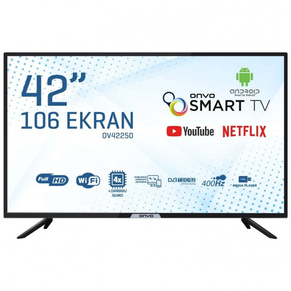 Onvo OV42250 Full HD 42" 106 Ekran Uydu Alıcılı Android Smart LED TV