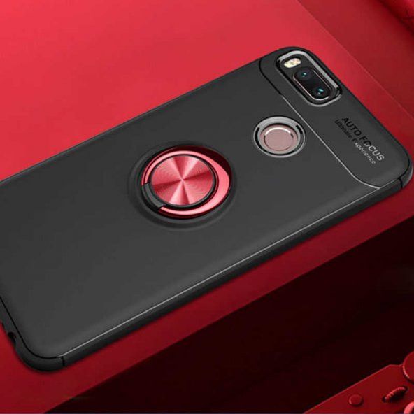 Xiaomi Mi 5X Kılıf Ravel Silikon Kapak - Siyah-Kırmızı