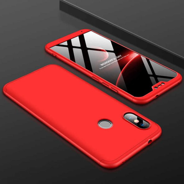 Xiaomi Mi A2 Lite Kılıf Ays Kapak - Kırmızı