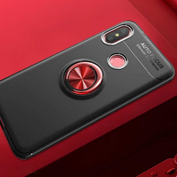 Xiaomi Mi A2 Lite Kılıf Ravel Silikon Kapak - Siyah-Kırmızı