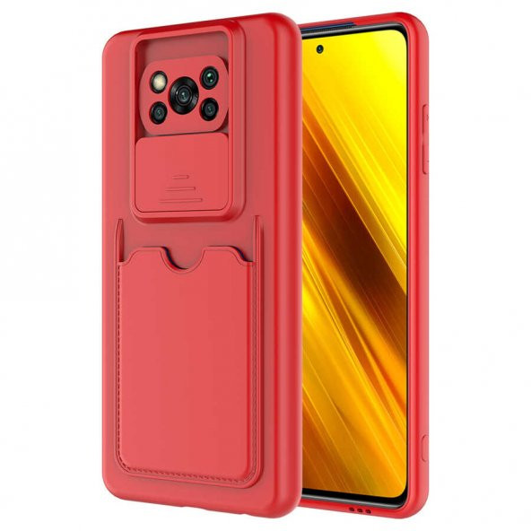 Xiaomi Poco X3 Kılıf ​Kartix Kapak - Kırmızı