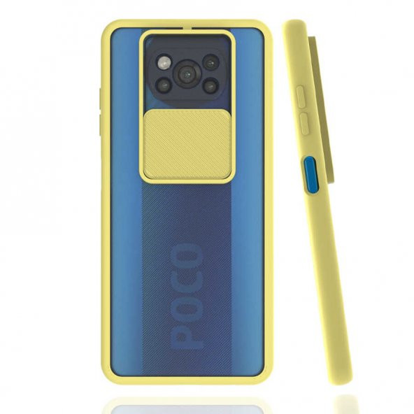 Xiaomi Poco X3 Kılıf Lensi Kapak - Sarı
