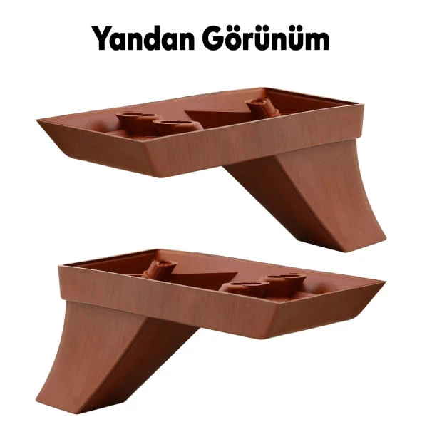 Venüs Lüks Mobilya Kanepe Sehpa Tv Ünitesi Koltuk Ayağı 8 Cm Kahverengi Baza Ayakları (2 ADET) - 3