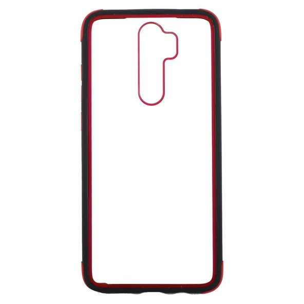 Xiaomi Redmi Note 8 Pro Kılıf Tiron Kapak - Siyah-Kırmızı