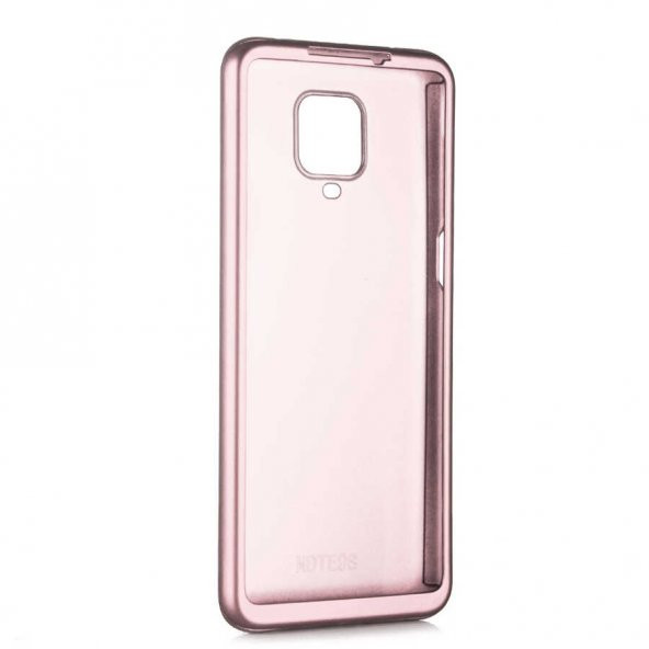 Xiaomi Redmi Note 9 Pro Kılıf 360 3 Parçalı Rubber Kapak - Rose Gold